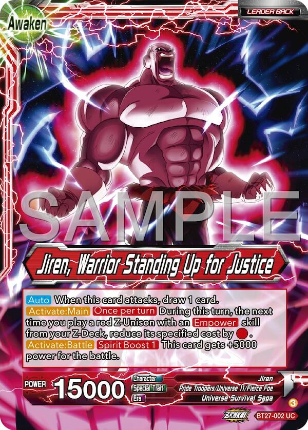 Jiren // Jiren, Warrior Standing Up for Justice (BT27-002) [History of Z] | Black Swamp Games