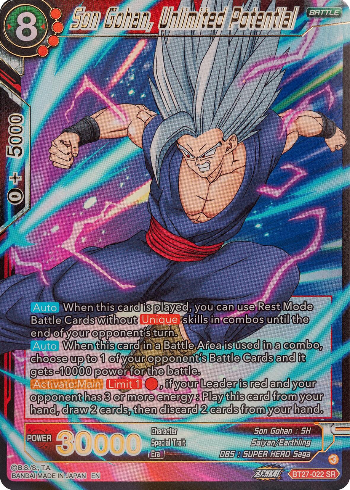 Son Gohan, Unlimited Potential (BT27-022) [History of Z] | Black Swamp Games