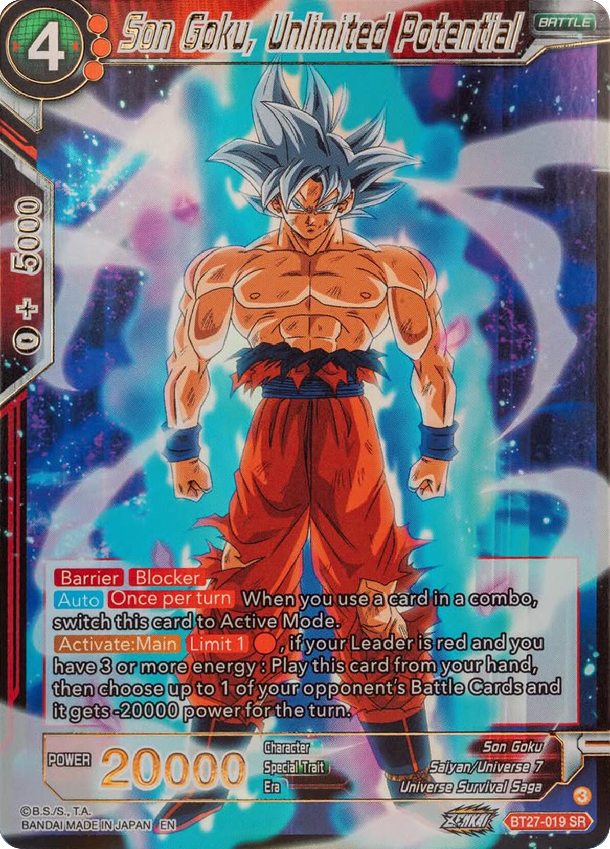 Son Goku, Unlimited Potential (BT27-019) [History of Z] | Black Swamp Games