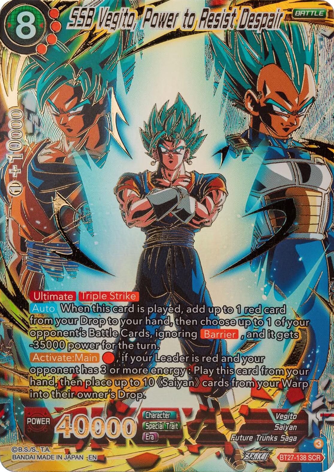 SSB Vegito, Power to Resist Despair (BT27-138) [History of Z] | Black Swamp Games