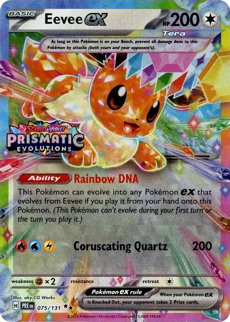 Eevee ex (075/131) (Prismatic Evolutions Stamp) [Scarlet & Violet: Prismatic Evolutions] | Black Swamp Games