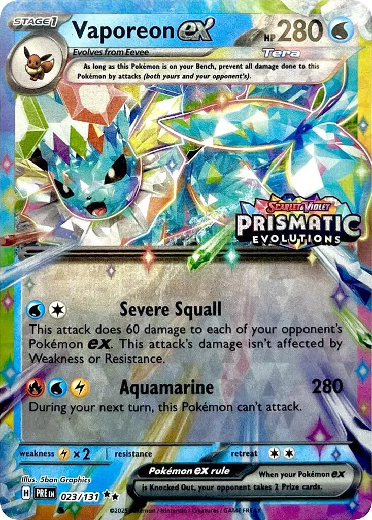 Vaporeon ex (023/131) (Prismatic Evolutions Stamp) [Scarlet & Violet: Prismatic Evolutions] | Black Swamp Games