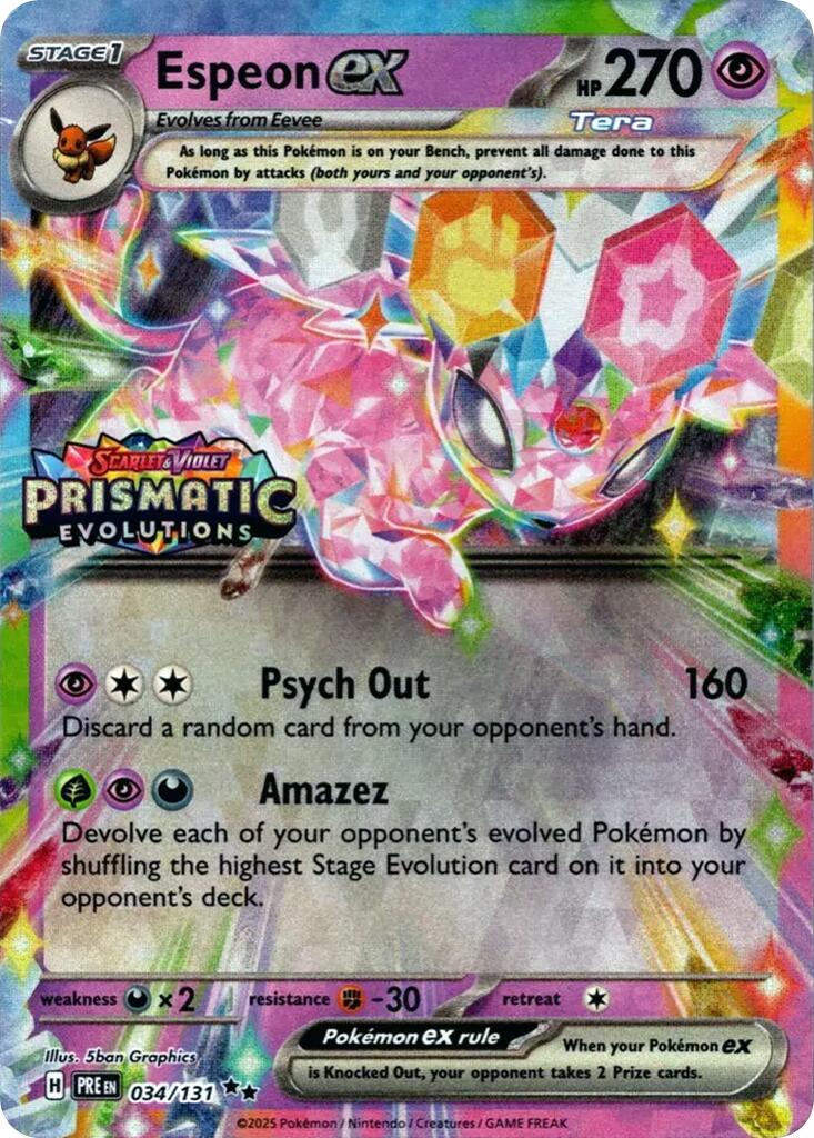 Espeon ex (034/131) (Prismatic Evolutions Stamp) [Scarlet & Violet: Prismatic Evolutions] | Black Swamp Games