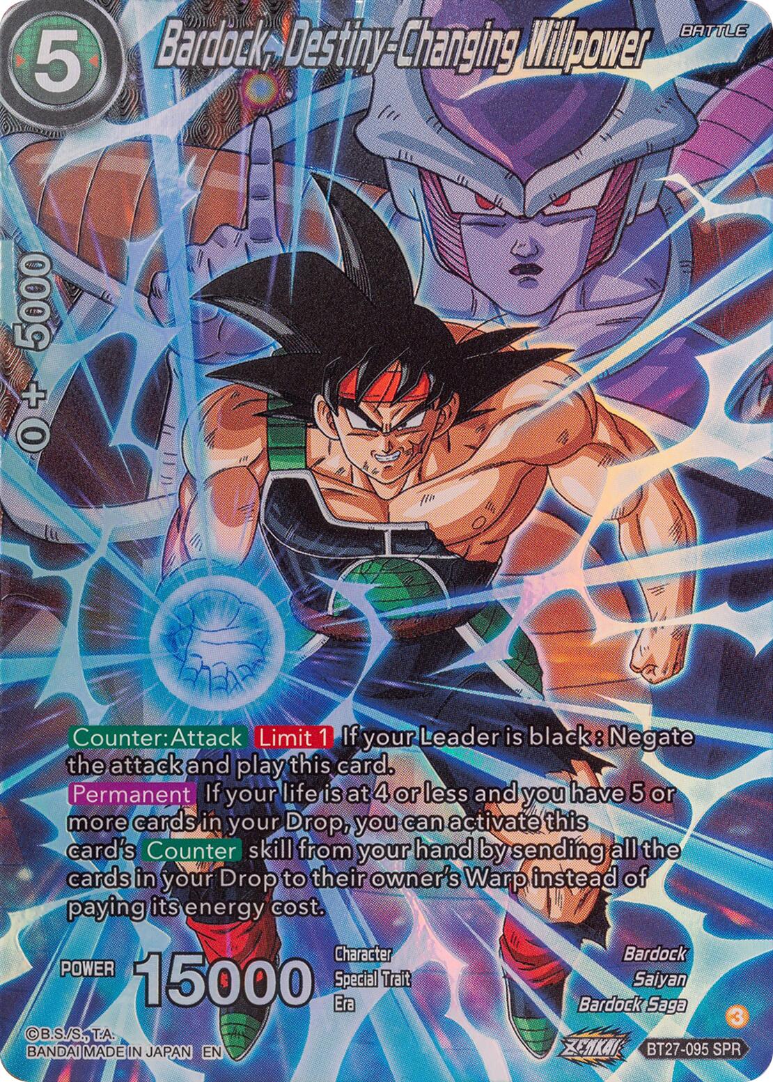 Bardock, Destiny-Changing Willpower (SPR) (BT27-095) [History of Z] | Black Swamp Games