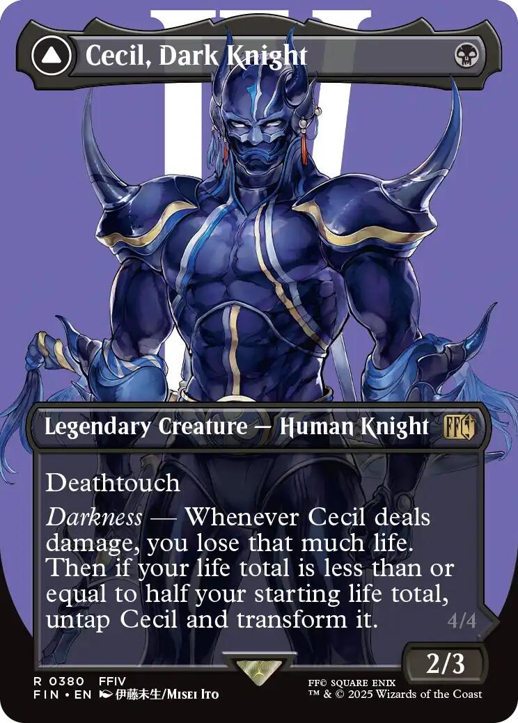 Cecil, Dark Knight // Cecil, Redeemed Paladin (Borderless) [FINAL FANTASY] | Black Swamp Games