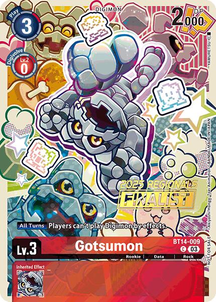 Gotsumon [BT14-009] (2025 Regionals Finalist) [Blast Ace Promos] | Black Swamp Games