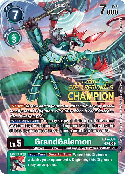GrandGalemon [EX7-034] (2025 Regionals Champion) [Digimon LIBERATOR Promos] | Black Swamp Games