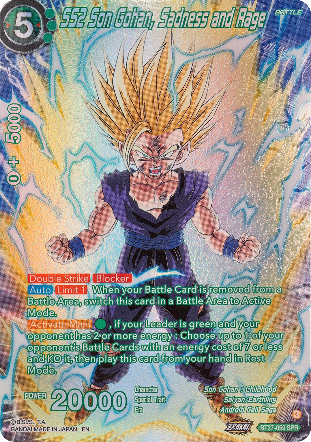 SS2 Son Gohan, Sadness and Rage (SPR) (BT27-059) [History of Z] | Black Swamp Games