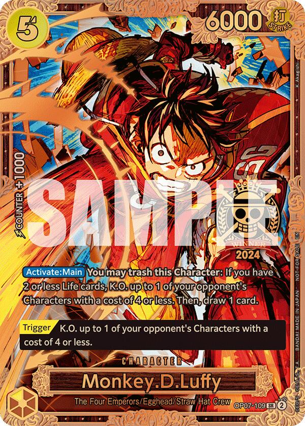 Monkey.D.Luffy (Championship 2024 World Final 3rd Place) [One Piece Promotion Cards] | Black Swamp Games