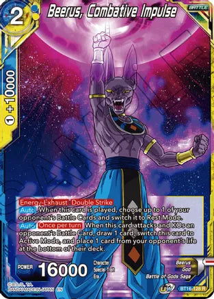 Beerus, Combative Impulse (BT16-128) [Realm of the Gods] | Black Swamp Games