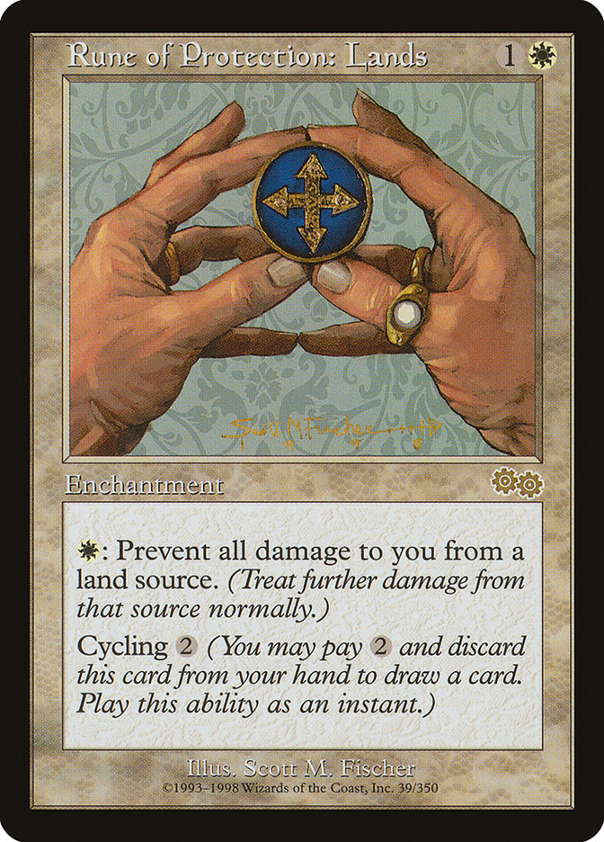 Rune of Protection: Lands [Urza's Saga] | Black Swamp Games
