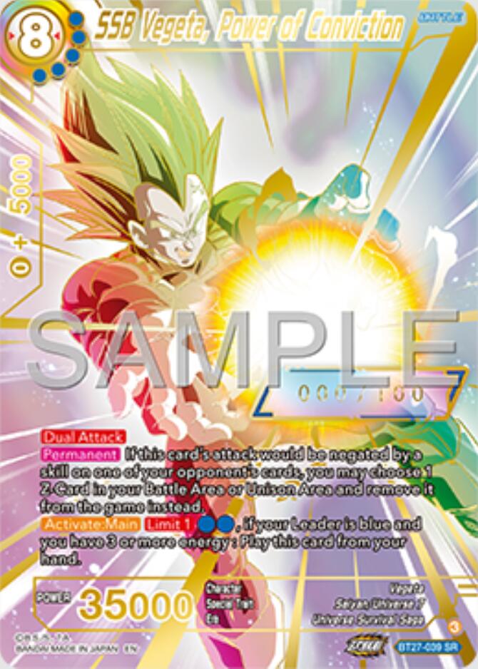 SSB Vegeta, Power of Conviction (Serial Numbered) (BT27-039) [History of Z] | Black Swamp Games