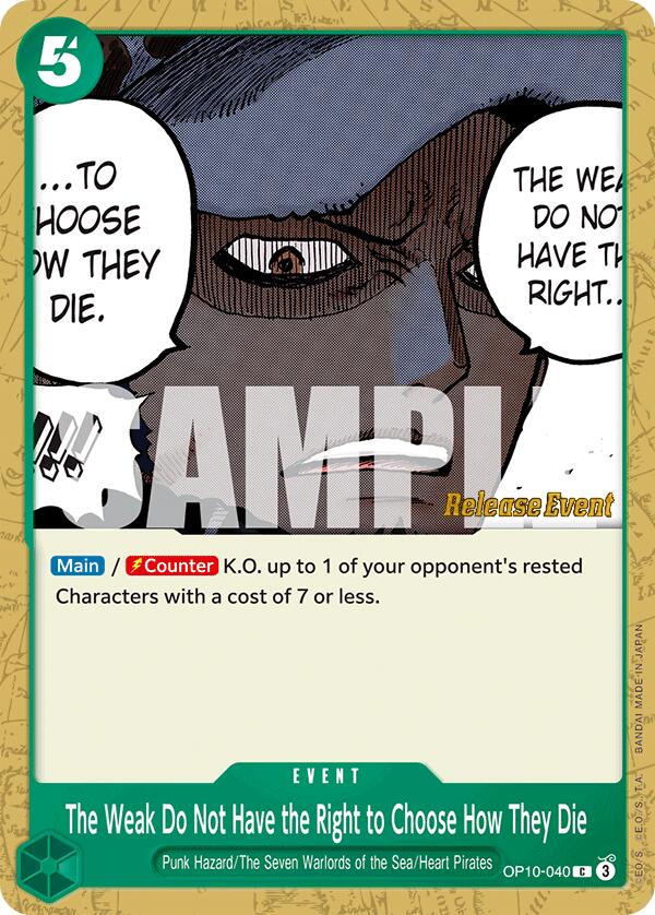 The Weak Do Not Have the Right to Choose How They Die [Royal Blood Release Event Cards] | Black Swamp Games