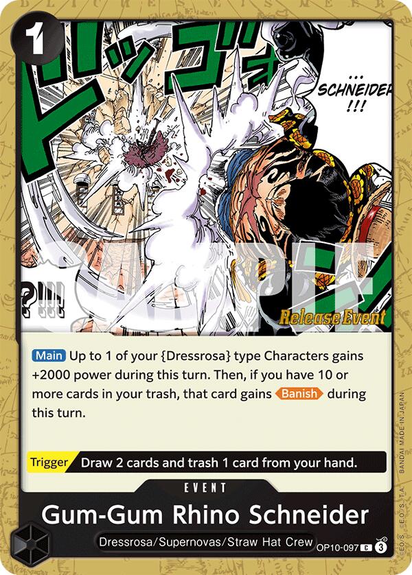 Gum-Gum Rhino Schneider [Royal Blood Release Event Cards] | Black Swamp Games