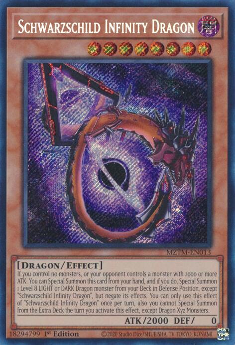 Schwarzschild Infinity Dragon [MZTM-EN013] Secret Rare | Black Swamp Games