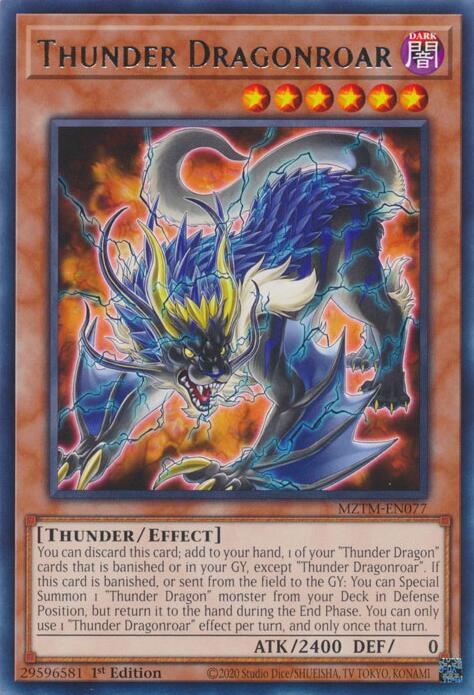 Thunder Dragonroar [MZTM-EN077] Rare | Black Swamp Games