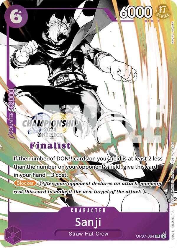 Sanji (Championship 2024 Card Set Vol. 2) [Finalist] [One Piece Promotion Cards] | Black Swamp Games