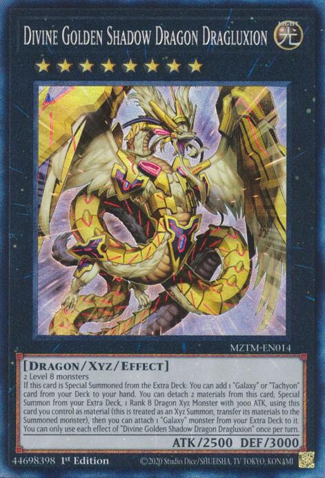 Divine Golden Shadow Dragon Dragluxion (Collector's Rare) [MZTM-EN014] Collector's Rare | Black Swamp Games