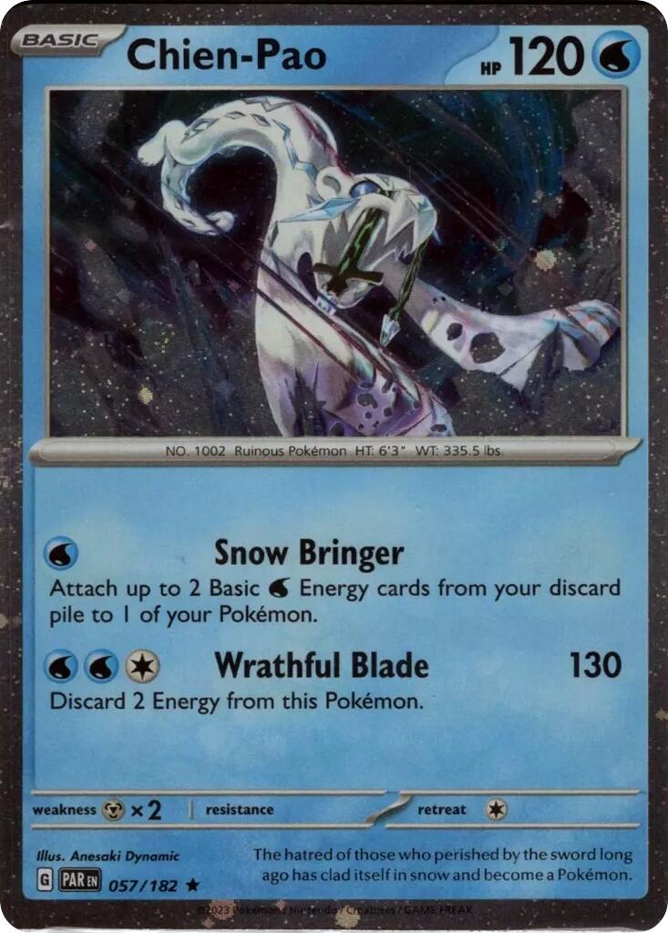 Chien-Pao (057/182) (Cosmos Holo) [Scarlet & Violet: Paradox Rift] | Black Swamp Games
