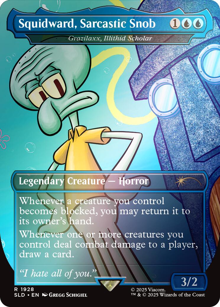Squidward, Sarcastic Snob - Grazilaxx, Illithid Scholar (Rainbow Foil) [Secret Lair Drop Series] | Black Swamp Games