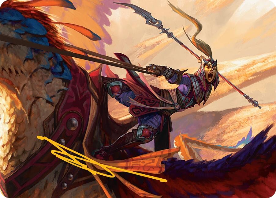 Dragonback Lancer Art Card (3/54) (Gold-Stamped Signature) [Tarkir: Dragonstorm Art Series] | Black Swamp Games