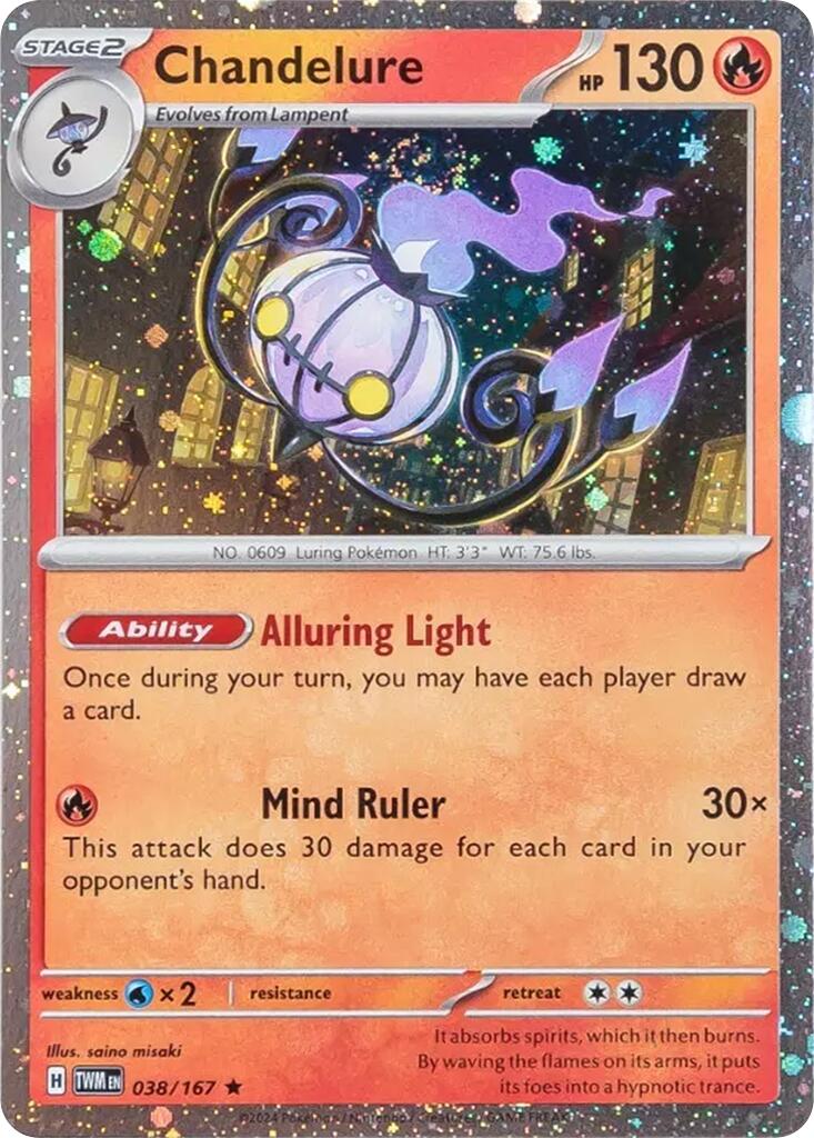 Chandelure (038/167) (Cosmos Holo) [Scarlet & Violet: Twilight Masquerade] | Black Swamp Games