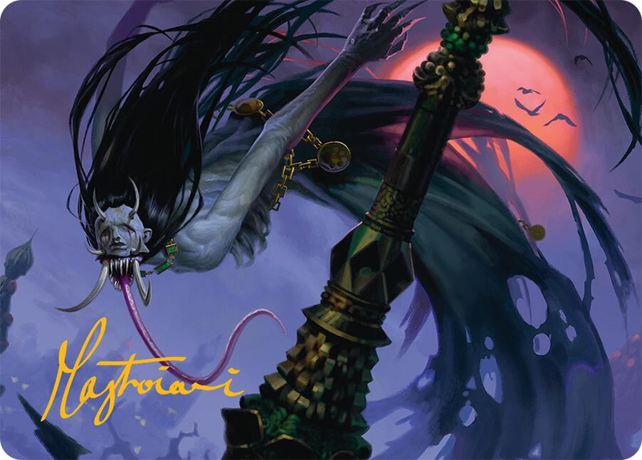 Qarsi Revenant Art Card (12/54) (Gold-Stamped Signature) [Tarkir: Dragonstorm Art Series] | Black Swamp Games