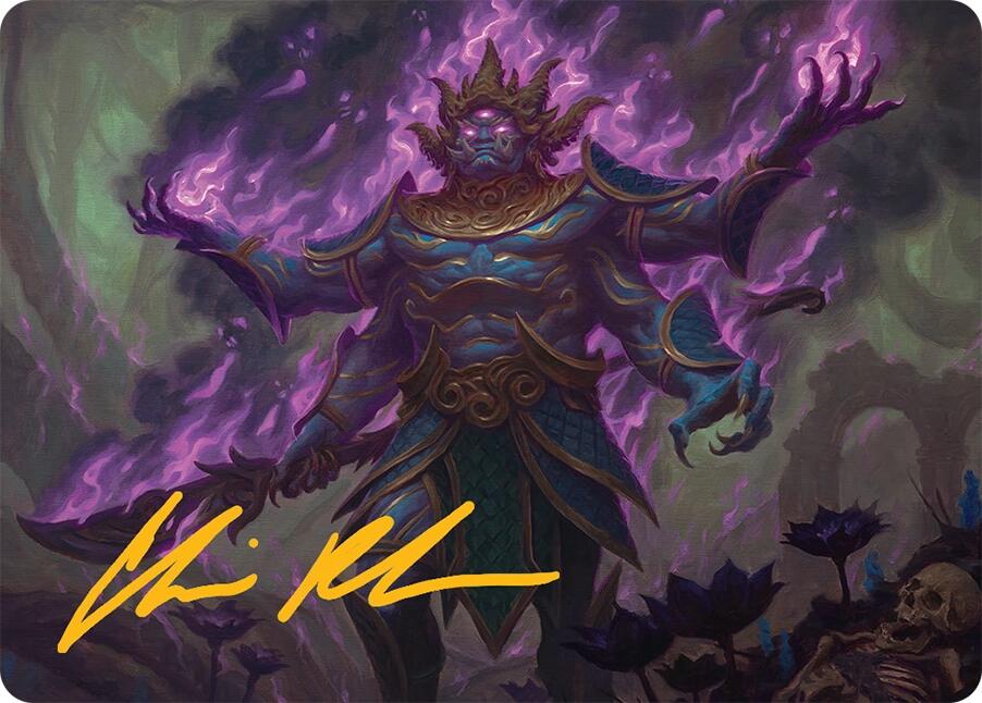 Rot-Curse Rakshasa Art Card (13/54) (Gold-Stamped Signature) [Tarkir: Dragonstorm Art Series] | Black Swamp Games