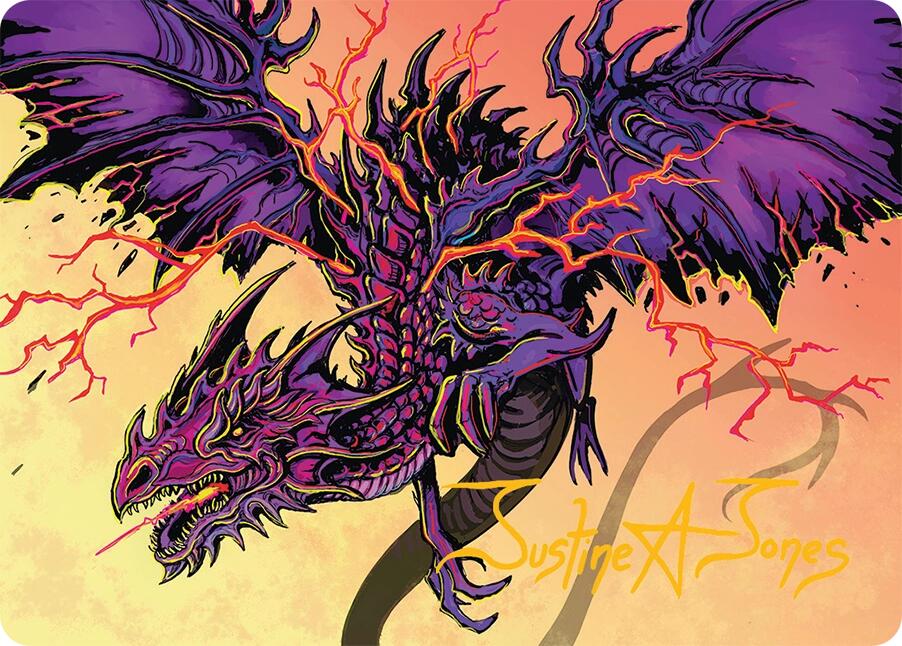 Stormshriek Feral Art Card (35/54) (Gold-Stamped Signature) [Tarkir: Dragonstorm Art Series] | Black Swamp Games