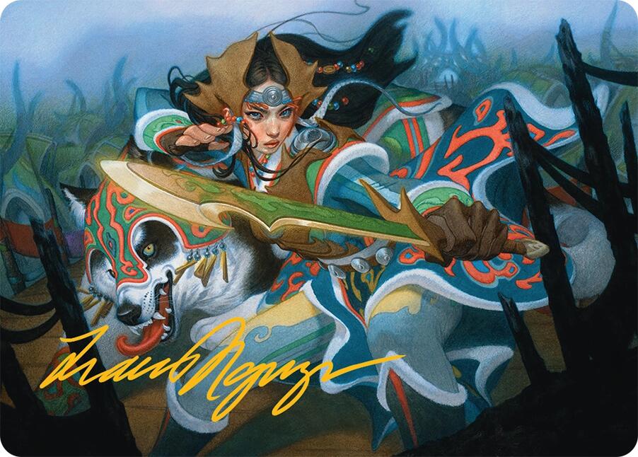 Eshki Dragonclaw Art Card (23/54) (Gold-Stamped Signature) [Tarkir: Dragonstorm Art Series] | Black Swamp Games