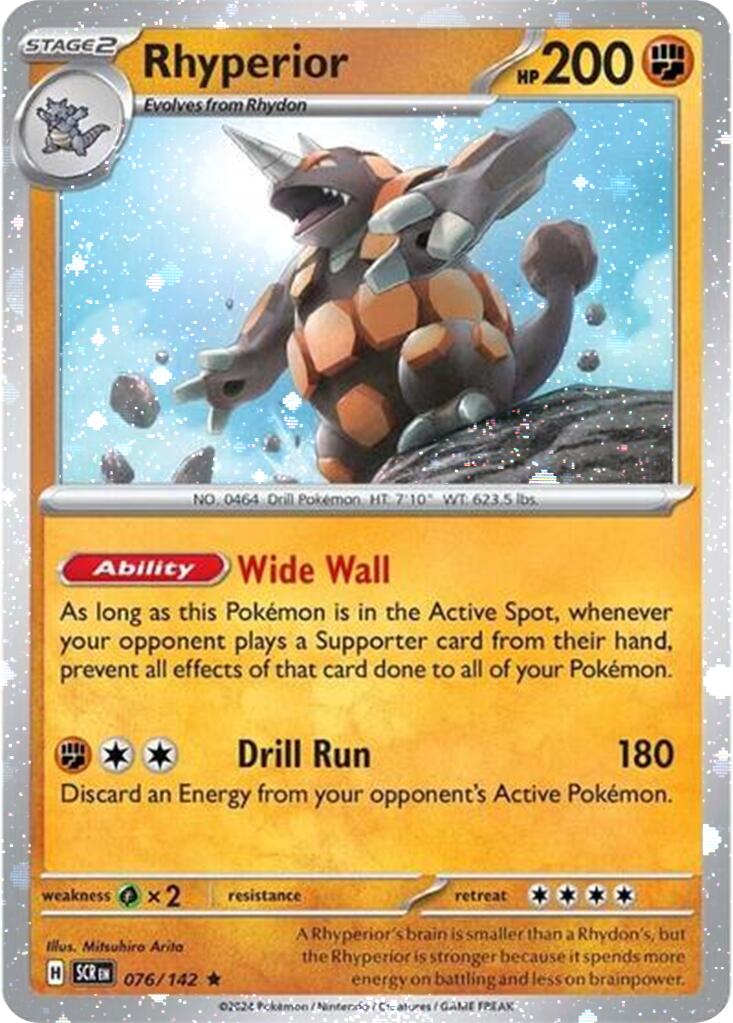 Rhyperior (076/142) (Cosmos Holo) [Scarlet & Violet: Stellar Crown] | Black Swamp Games