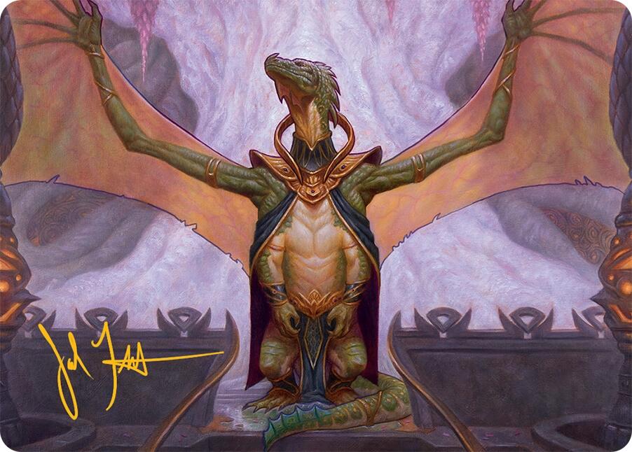 Kheru Goldkeeper Art Card (36/54) (Gold-Stamped Signature) [Tarkir: Dragonstorm Art Series] | Black Swamp Games