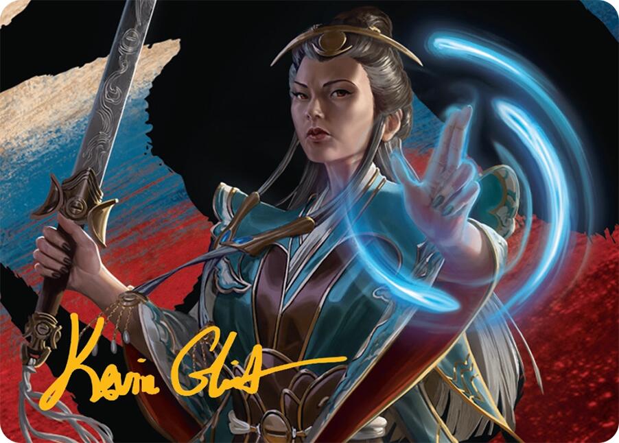 Narset, Jeskai Waymaster Art Card (44/54) (Gold-Stamped Signature) [Tarkir: Dragonstorm Art Series] | Black Swamp Games