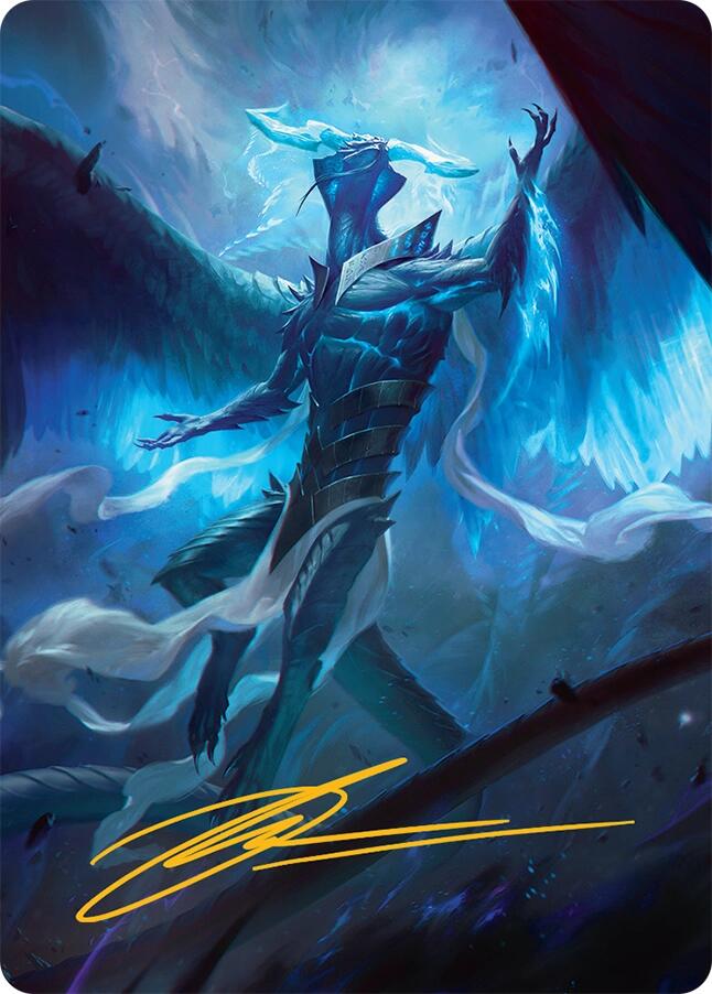 Ugin, Eye of the Storms Art Card (1/54) (Gold-Stamped Signature) [Tarkir: Dragonstorm Art Series] | Black Swamp Games