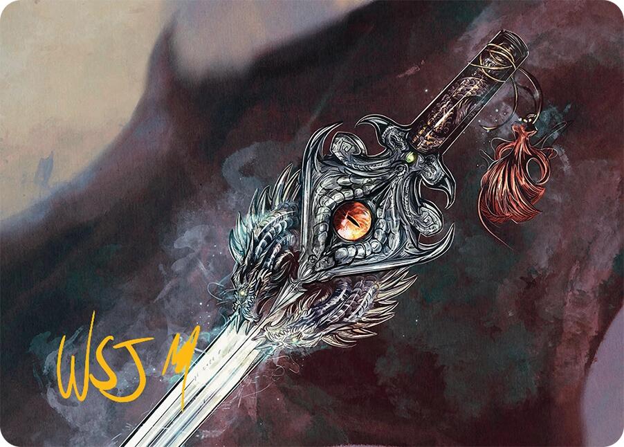 Dragonfire Blade Art Card (40/54) (Gold-Stamped Signature) [Tarkir: Dragonstorm Art Series] | Black Swamp Games