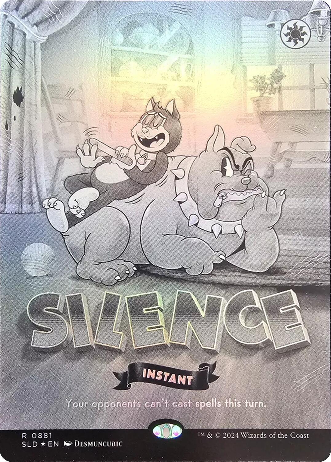 Silence (0881) (Black & White Foil) [Secret Lair Drop Series] | Black Swamp Games