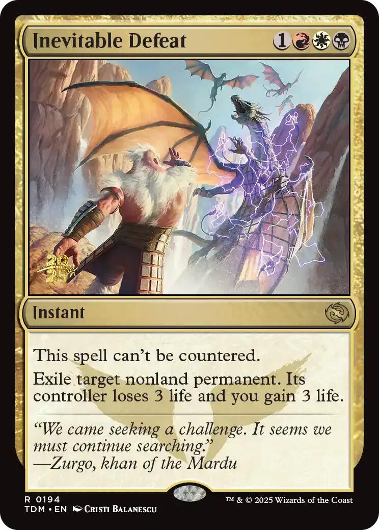 Inevitable Defeat [Tarkir: Dragonstorm Prerelease Promos] | Black Swamp Games