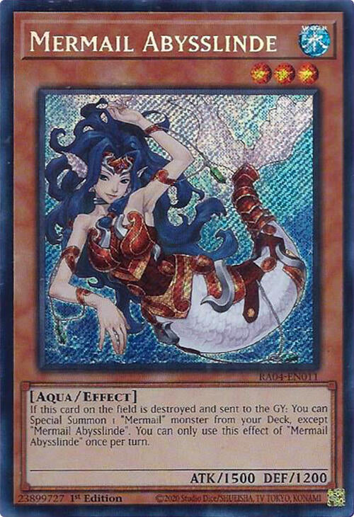 Mermail Abysslinde [RA04-EN011] Secret Rare | Black Swamp Games