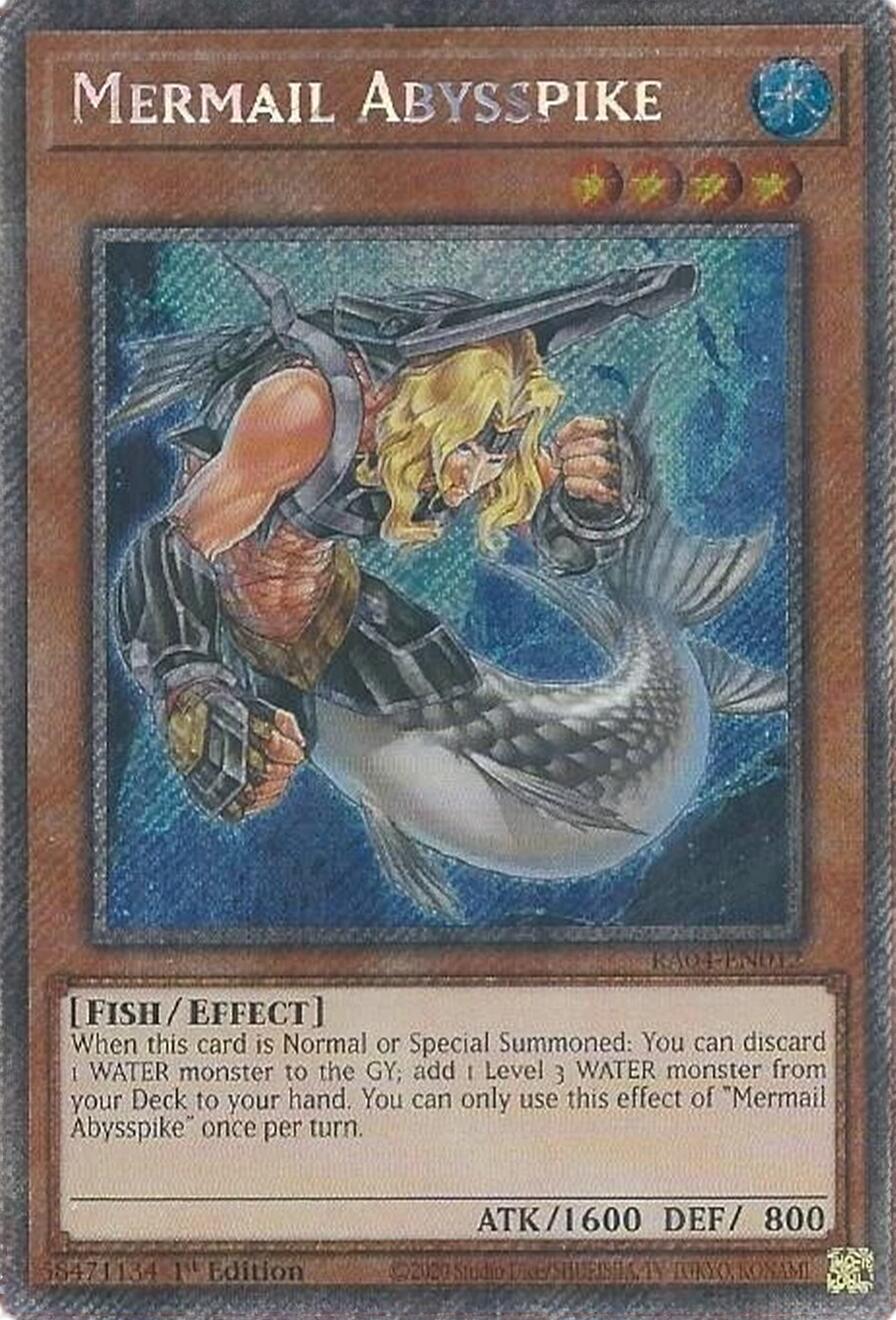 Mermail Abysspike [RA04-EN012] Platinum Secret Rare | Black Swamp Games