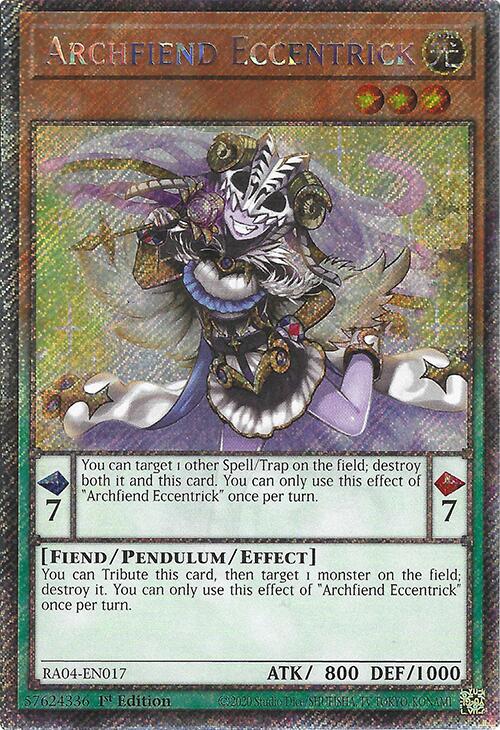 Archfiend Eccentrick [RA04-EN017] Platinum Secret Rare | Black Swamp Games