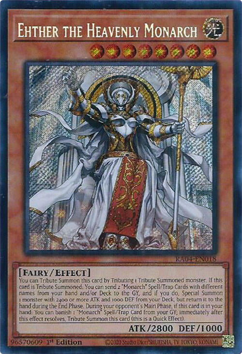Ehther the Heavenly Monarch [RA04-EN018] Secret Rare | Black Swamp Games