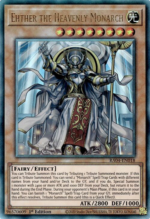Ehther the Heavenly Monarch [RA04-EN018] Prismatic Ultimate Rare | Black Swamp Games