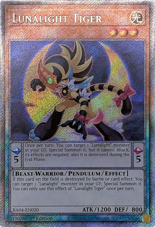 Lunalight Tiger [RA04-EN020] Platinum Secret Rare | Black Swamp Games