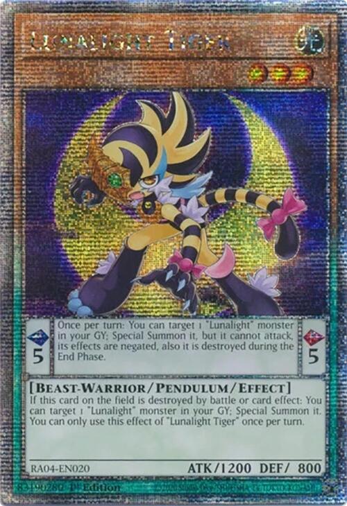 Lunalight Tiger [RA04-EN020] Quarter Century Secret Rare | Black Swamp Games