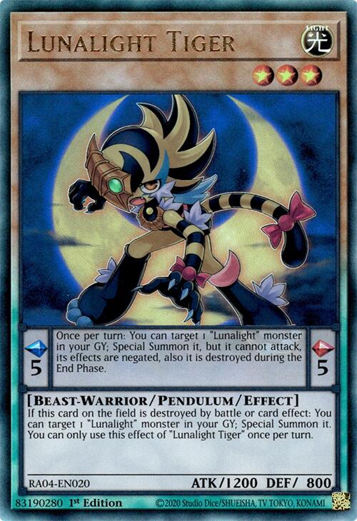 Lunalight Tiger [RA04-EN020] Prismatic Ultimate Rare | Black Swamp Games