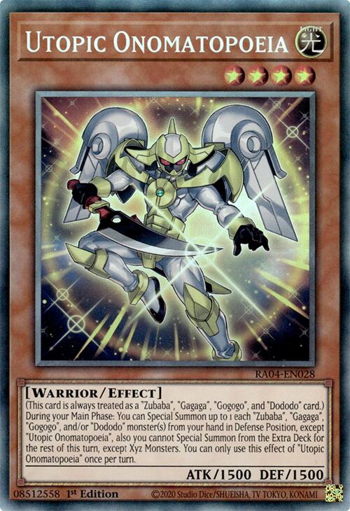 Utopic Onomatopoeia [RA04-EN028] Prismatic Collector's Rare | Black Swamp Games