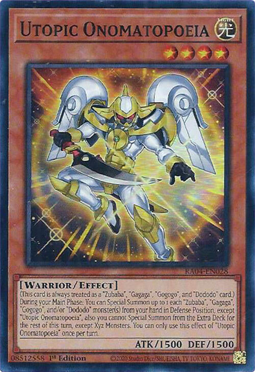 Utopic Onomatopoeia [RA04-EN028] Super Rare | Black Swamp Games