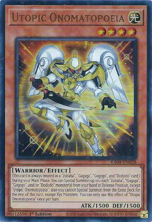 Utopic Onomatopoeia [RA04-EN028] Ultra Rare | Black Swamp Games