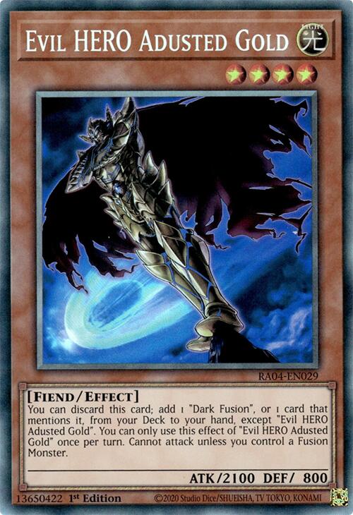 Evil HERO Adusted Gold [RA04-EN029] Prismatic Collector's Rare | Black Swamp Games