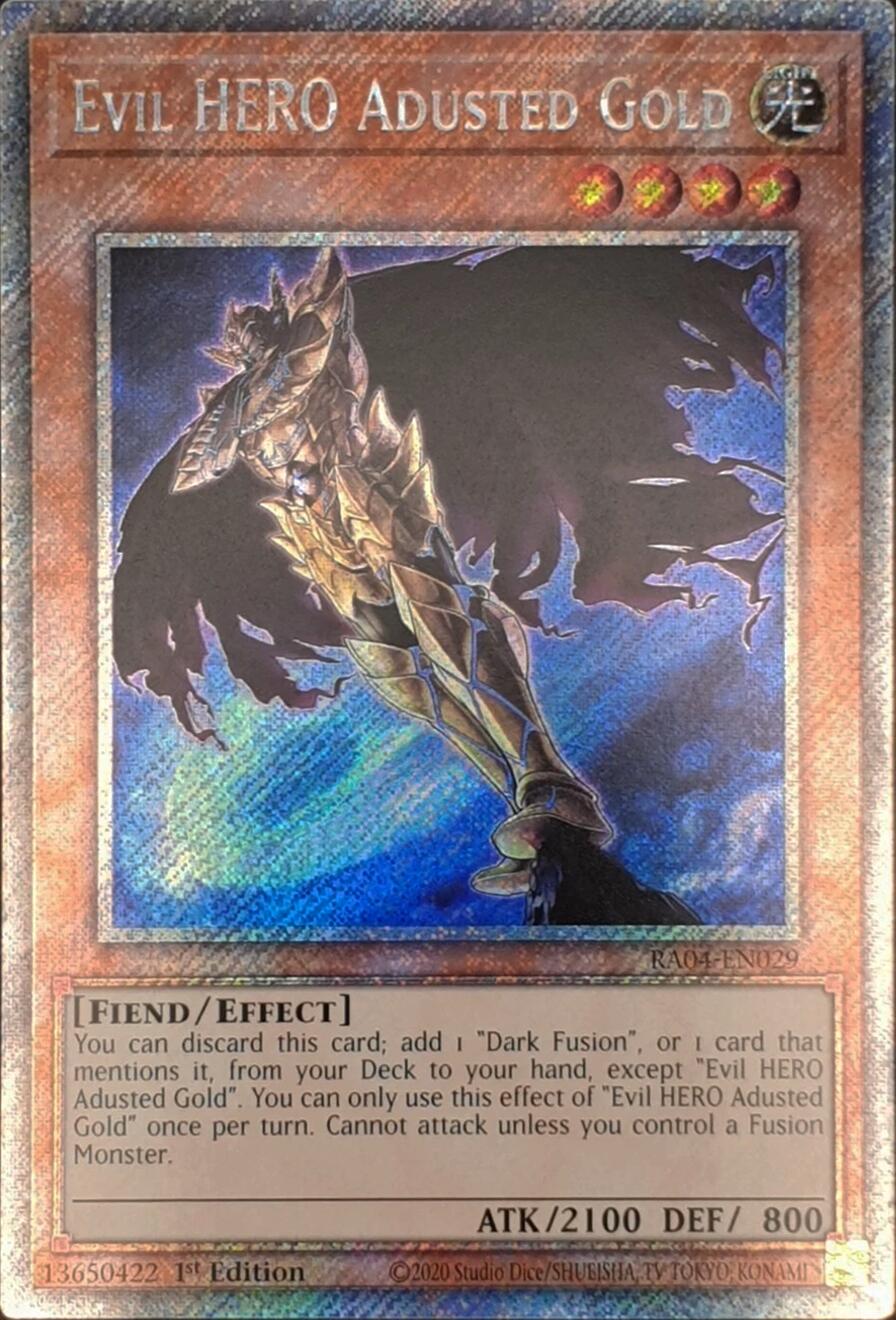 Evil HERO Adusted Gold [RA04-EN029] Platinum Secret Rare | Black Swamp Games